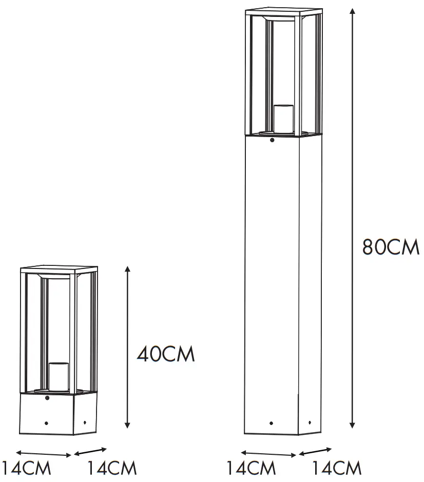 QAZQA 105186 Charlois Industrial Standing Outdoor Lamp - Overall Size