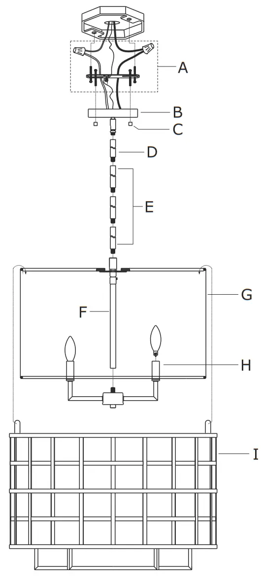 CRYSTORAMA DAN 404 VG Danielson 4 Light Chandelier - fig1