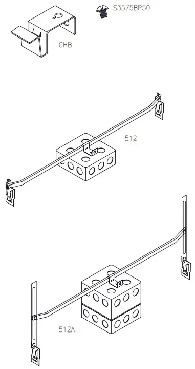 nVent 512 Series Acoustical Tee Bar Electrical Box Hanger