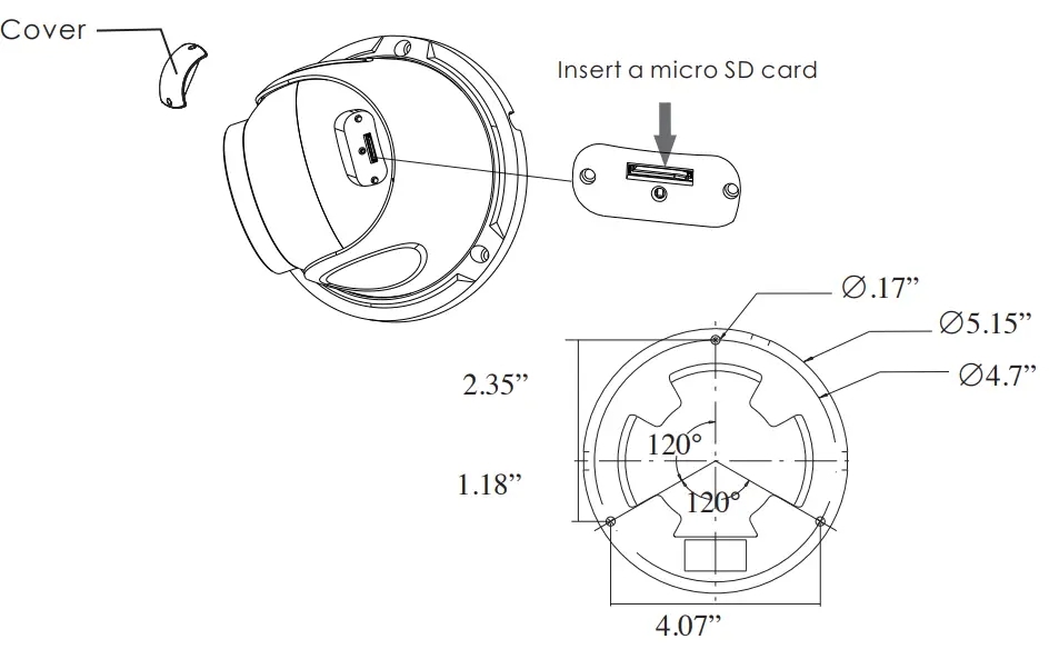 VITEK VTC-TNT4RMA4 Transcendent Series Motorized IP Turret Camera - MicroSD Card
