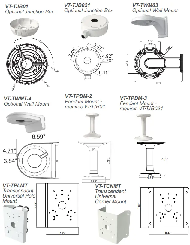 VITEK VTC-TNT4RMA4 Transcendent Series Motorized IP Turret Camera - fig