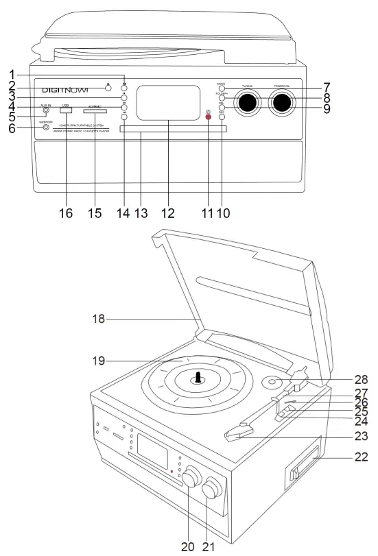 DIGITNOW M504 Automatic Stereo Turntable System - fig 6