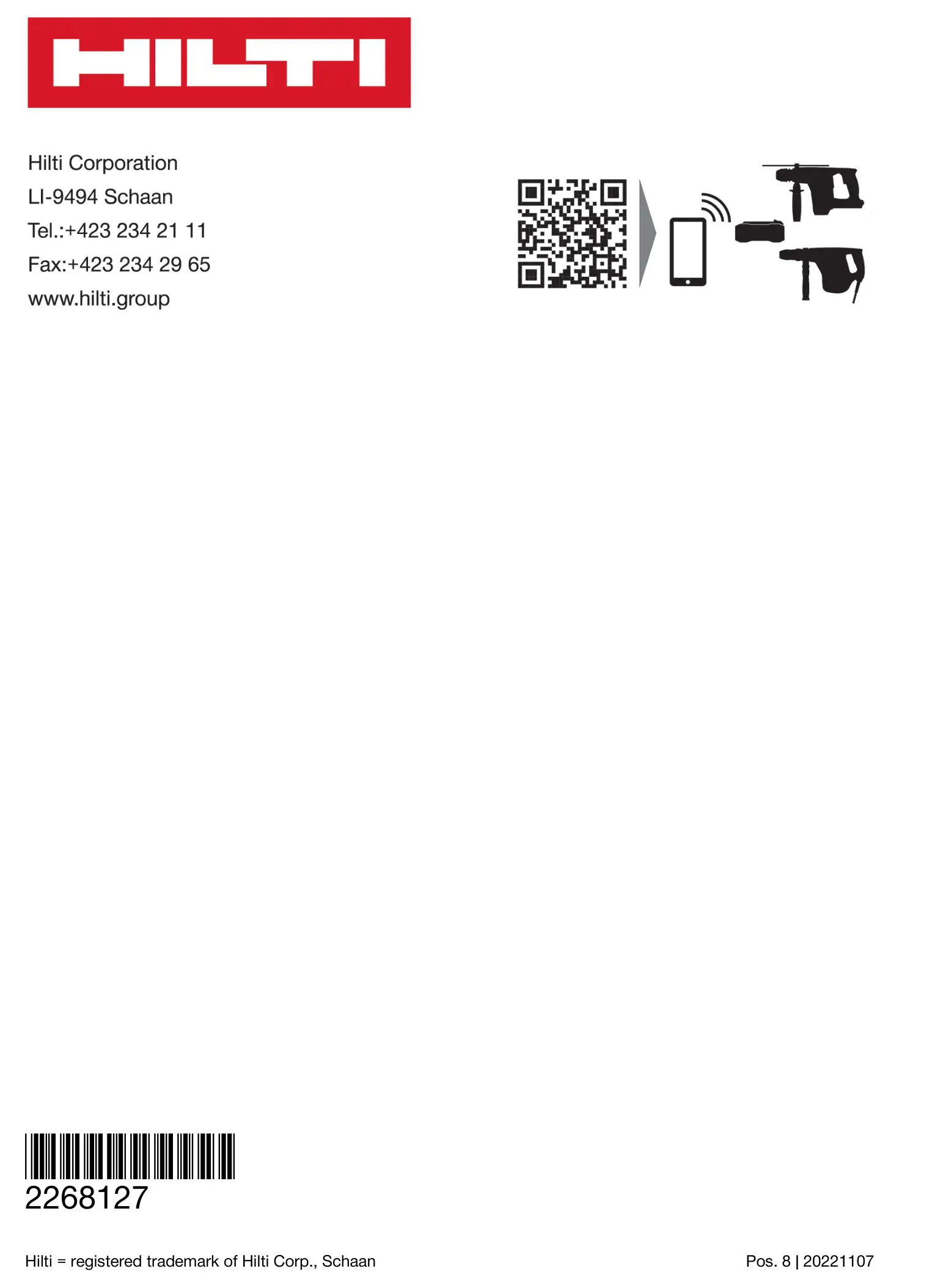 HILTI VC 20M-X Jobsite Vacuum Cleaners - Contact info