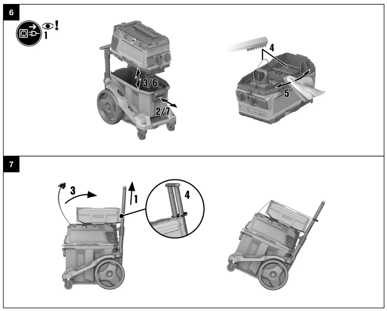 HILTI VC 20M-X Jobsite Vacuum Cleaners - figure 6,7