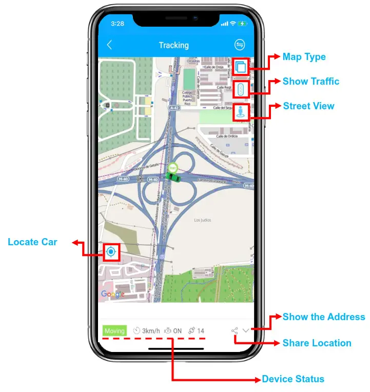 lncoon D51 GPS Tracker - enter tracking