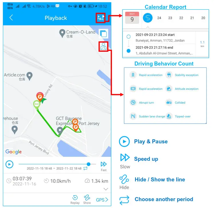 lncoon D51 GPS Tracker - historical