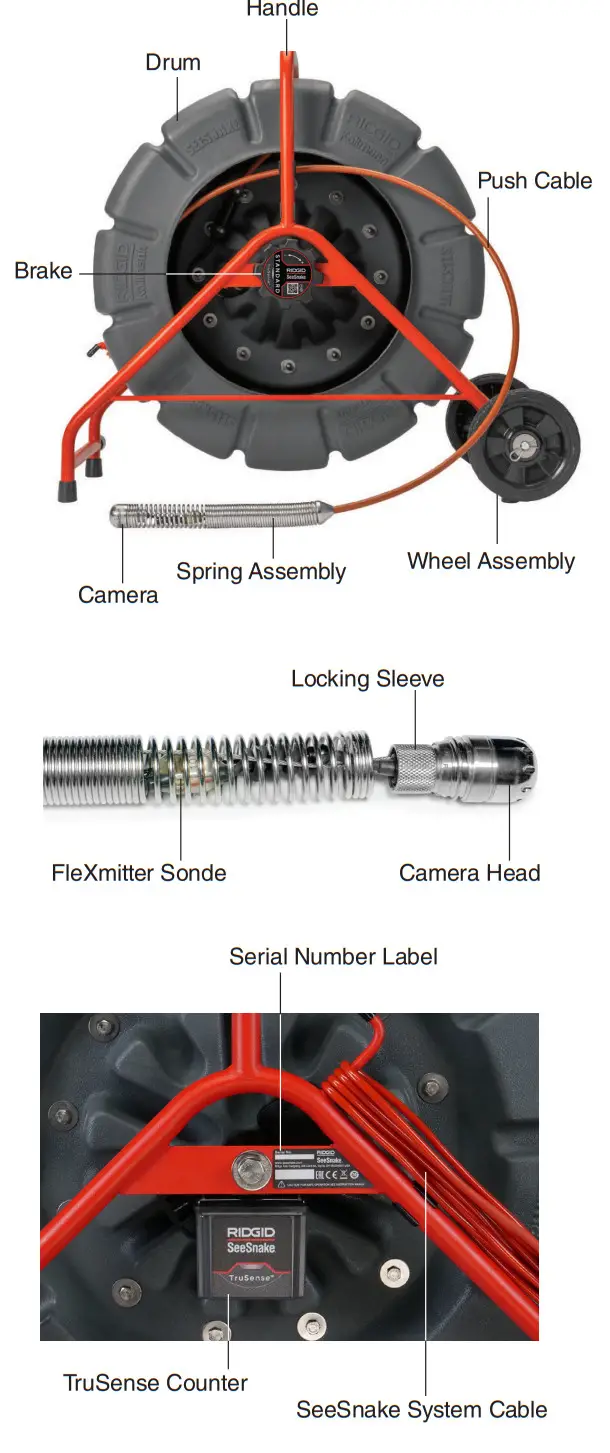 RIDGID 63583 SeeSnake Standard Camera Reel with TruSense - Drum