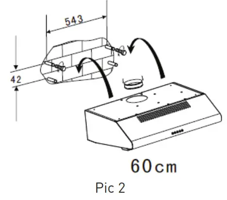 VALBERG CH 60 2M W 302C Cooker Hood - Pic 2