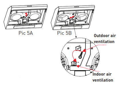 VALBERG CH 60 2M W 302C Cooker Hood - setting