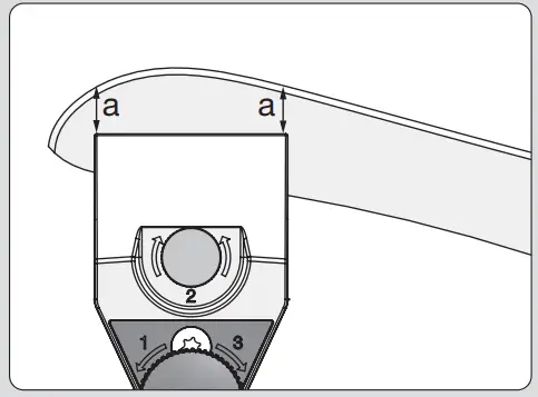 TORMEK KJ-140 Wide Centering Knife - Mounting 2