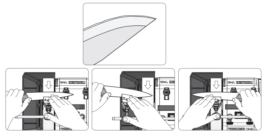 TORMEK KJ-140 Wide Centering Knife - Sharpening 2