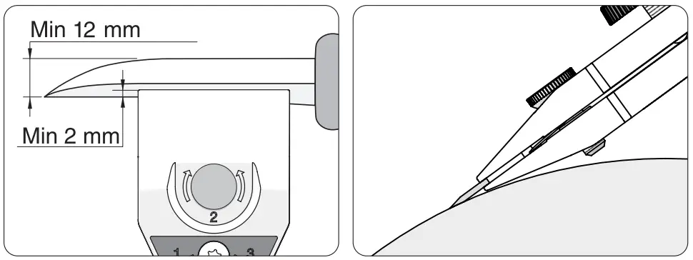 TORMEK KJ-140 Wide Centering Knife - height