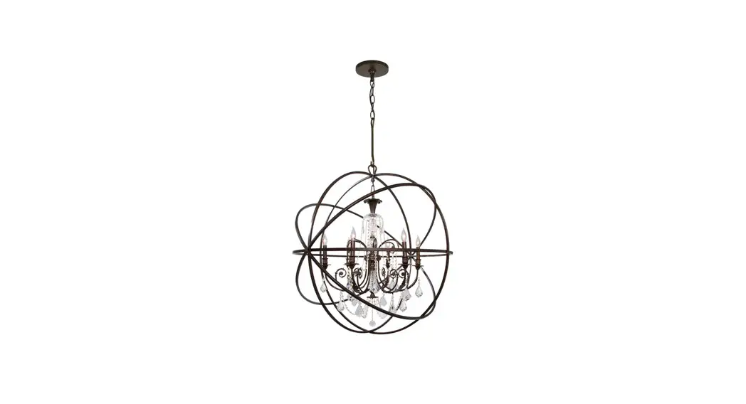 Crystorama Nx40610 Solaris Six Light Chandelier Instruction Manual
