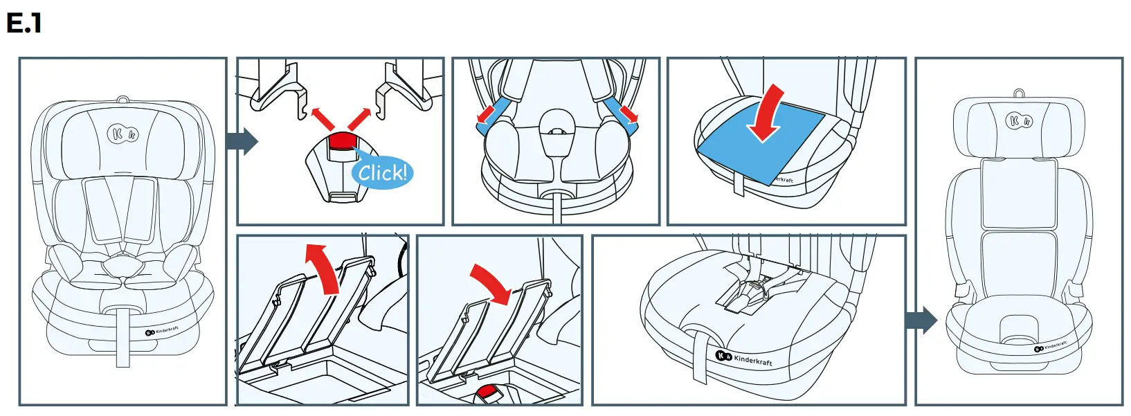 Stowing away the 5-point harness