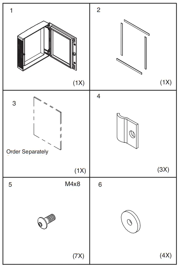 nVent HOFFMAN INLINE OI Deep Hinged Window - Figure