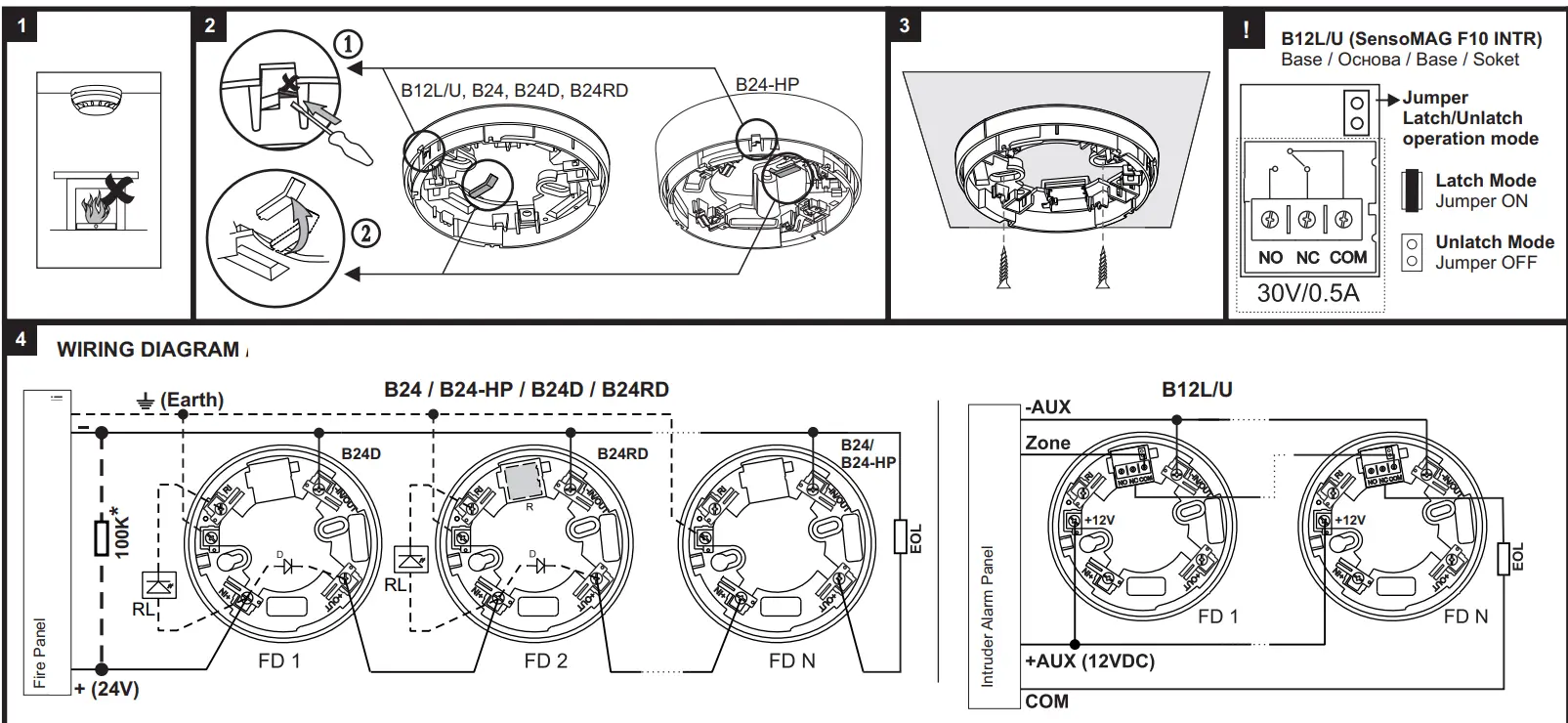 SensoMAG F10 B12L-U Conventional Fire Alarm Fixed Temperature Detector - Fig 3