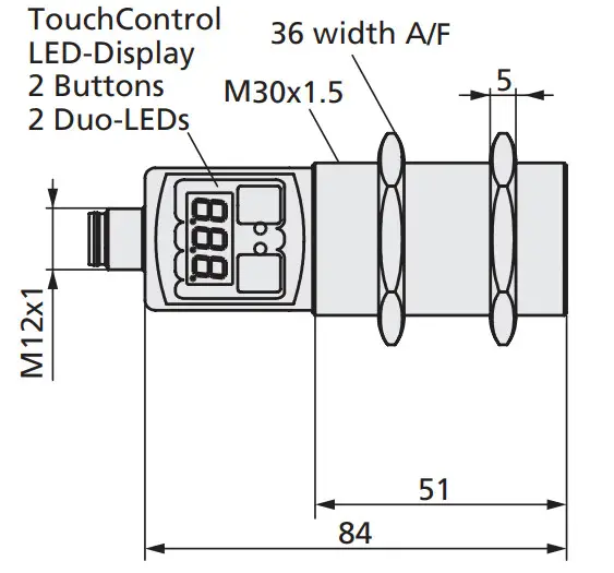 microsonic crm+25-IU-TC-E Ultrasonic Sensors with One Analogue Output - TouchControl 2
