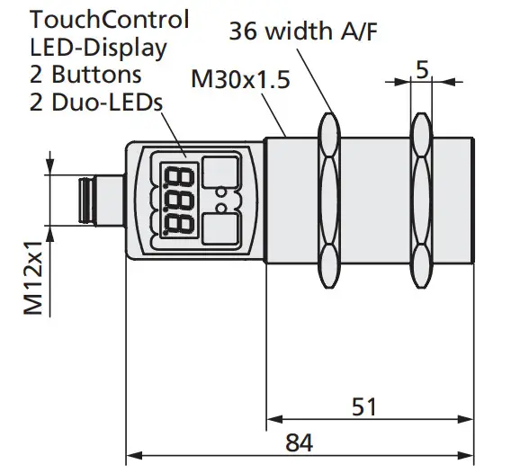 microsonic crm+25-IU-TC-E Ultrasonic Sensors with One Analogue Output - TouchControl 3