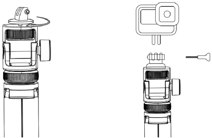 KAIESS TP06 62 Inch Selfie Stick Tripod - Mount Gopro 1