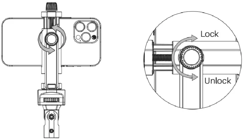 KAIESS TP06 62 Inch Selfie Stick Tripod - phone holder 3