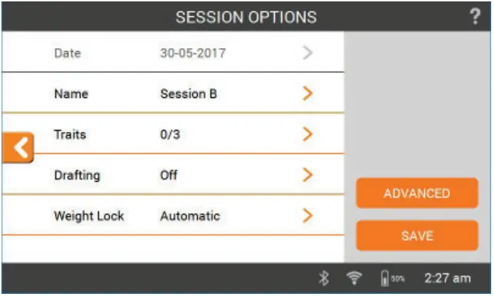 GALLAGHER TW-3 Weigh Scale and Data Collector - Session Options
