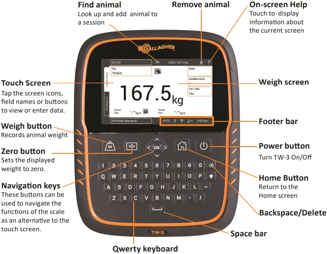 GALLAGHER TW-3 Weigh Scale and Data Collector - WEIGHING UNIT