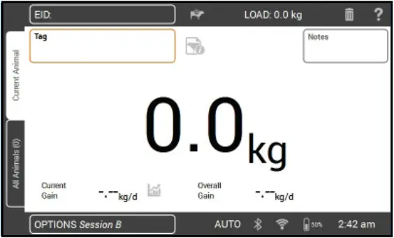 GALLAGHER TW-3 Weigh Scale and Data Collector - Weigh screen