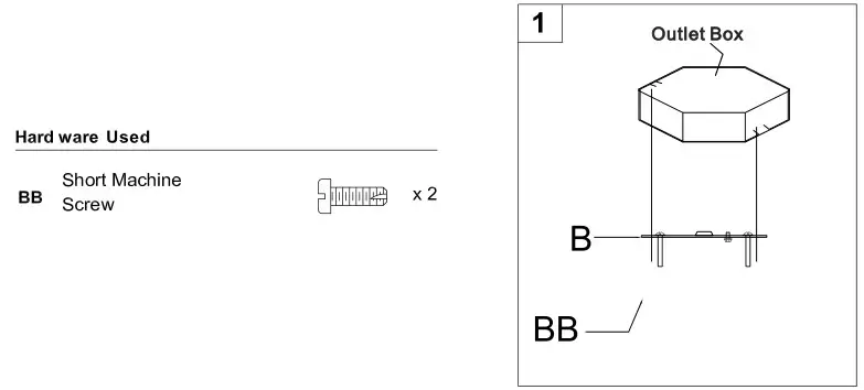 Parrot Uncle HLC-27147-4A-WH Flush Mount Ceiling Light Fixture - ASSEMBLY INSTRUCTIONS 1