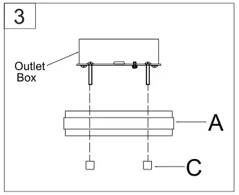 Parrot Uncle HLC-27147-4A-WH Flush Mount Ceiling Light Fixture - ASSEMBLY INSTRUCTIONS 3