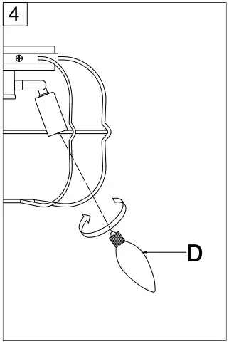 Parrot Uncle HLC-27147-4A-WH Flush Mount Ceiling Light Fixture - ASSEMBLY INSTRUCTIONS 4
