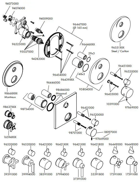 hansgrohe AXOR STARCK Concealed Thermostat with Shut Off Valve - fig 11
