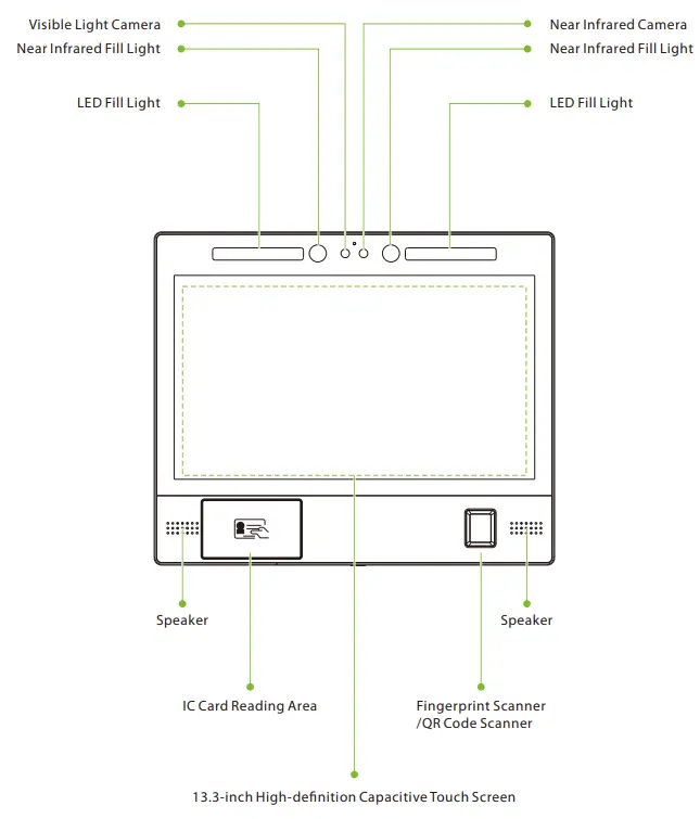 ZKTeco H13 Series 13 3 Inch Touch Screen Multipurpose -
