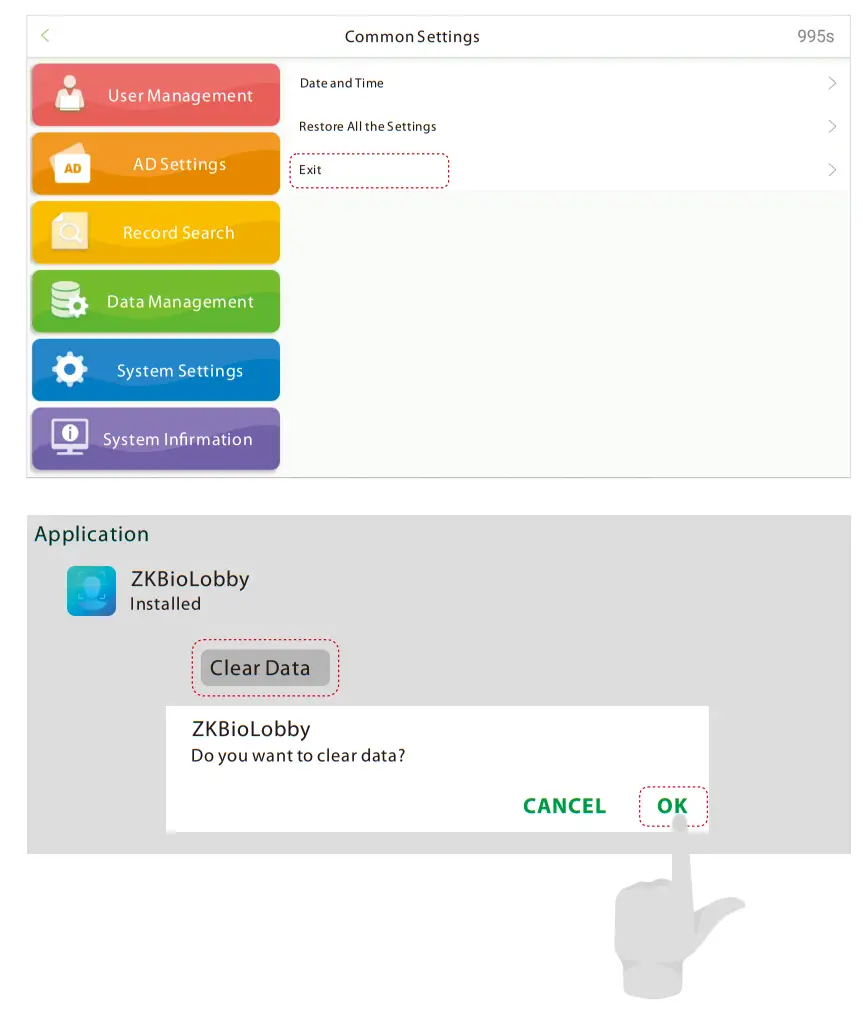 ZKTeco H13 Series 13 3 Inch Touch Screen Multipurpose - Clear the Data