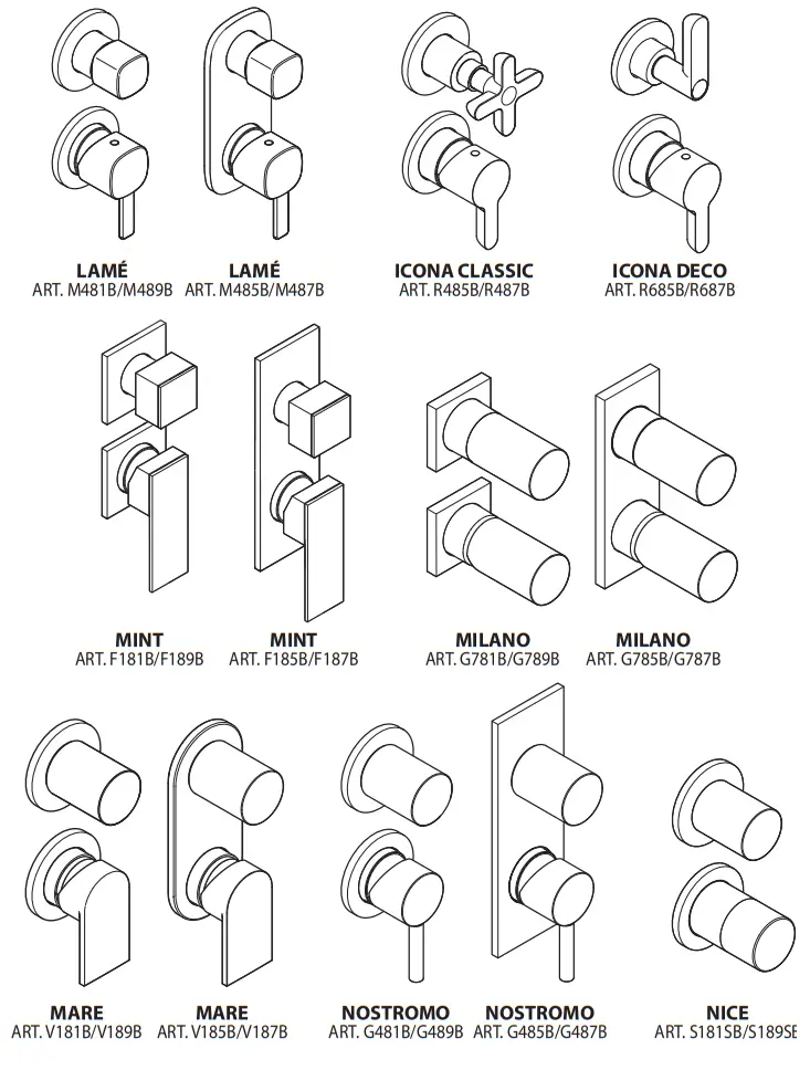 FANTINI 5302R485B Built In Shower Mixer - fig 1