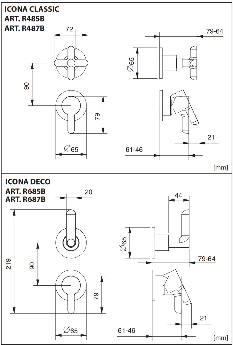 FANTINI 5302R485B Built In Shower Mixer - fig 3