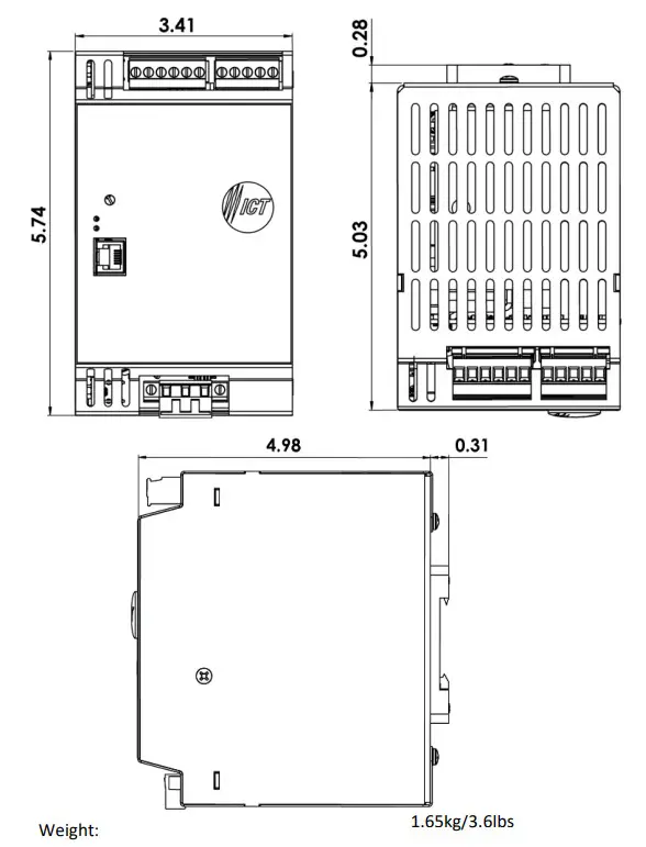 HELIOS ICT360-48DIN ICT DIN Power Supply - Lower 5