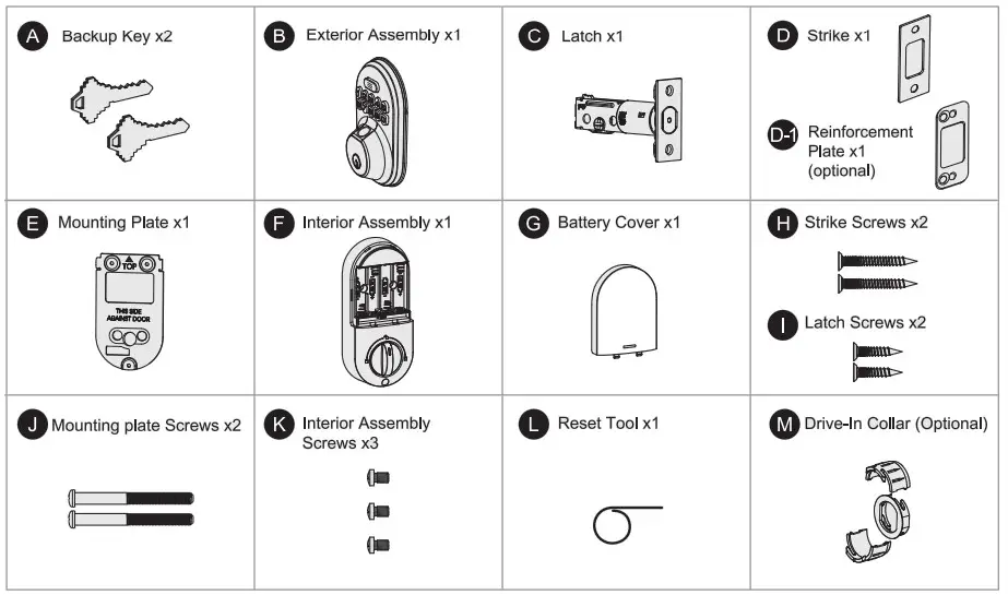 Veise RZ02A Keypad Digital Deadbolt - fig 2