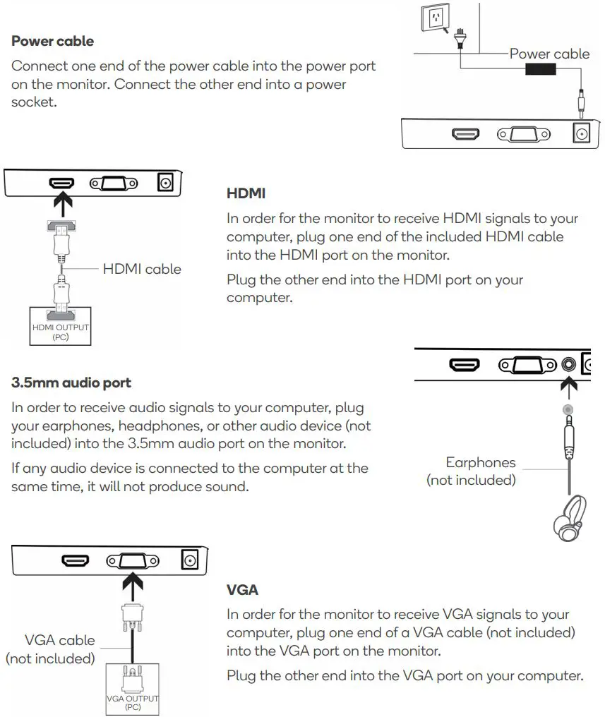 kogan KAMN27F7VA 27 Inch Full HD FreeSync Frameless Monitor User Guide - CONNECTIVITY