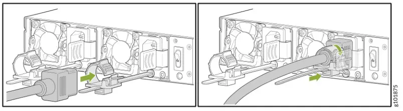 SSR1500 Session Smart Routing WAN Edge Device - Slide the loop toward the power supply socket