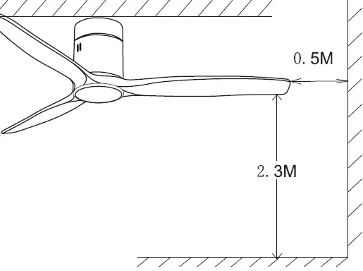 FUFU GAGA KF020229-01 52 Inch Black 3 Wooden Blade Propeller Ceiling Fan 01