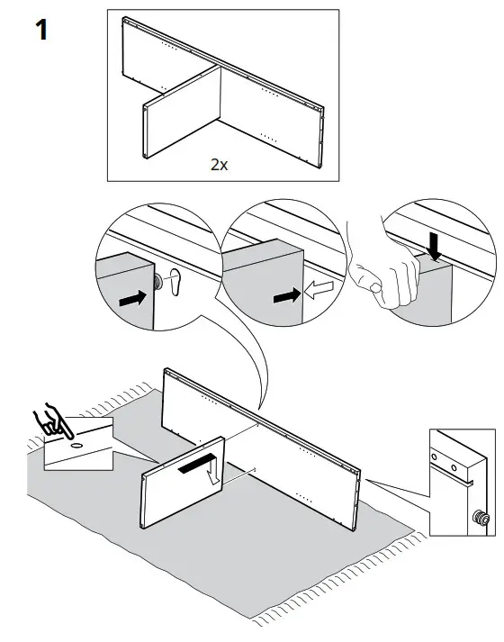 IKEA AA-2352856-3-101 LANESUND TV Storage Combination Grey Brown - fig 3