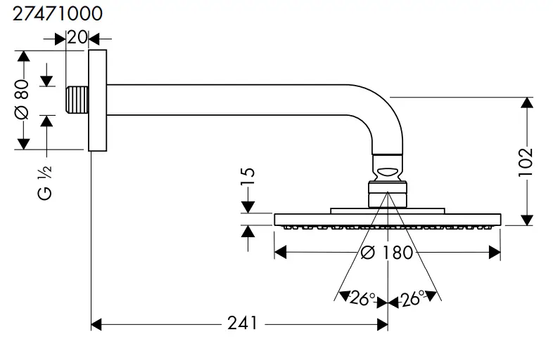 hansgrohe 27471000 Raindance Overhead Shower - Raindance