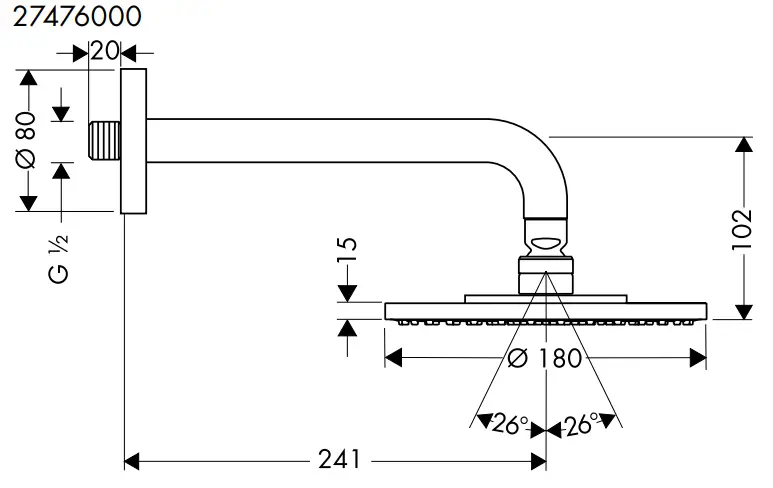 hansgrohe 27471000 Raindance Overhead Shower - Raindance1