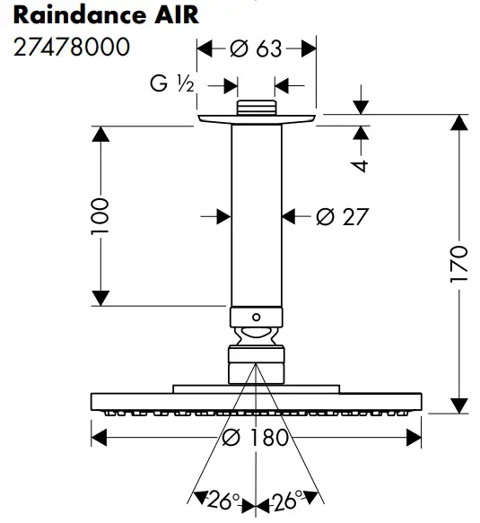 hansgrohe 27471000 Raindance Overhead Shower - Raindance10