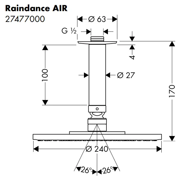 hansgrohe 27471000 Raindance Overhead Shower - Raindance12