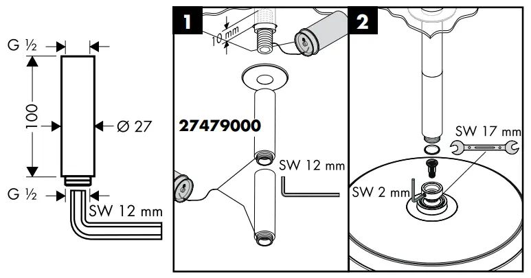 hansgrohe 27471000 Raindance Overhead Shower - Raindance19