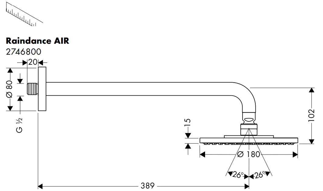hansgrohe 27471000 Raindance Overhead Shower - Raindance3