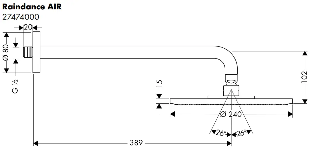hansgrohe 27471000 Raindance Overhead Shower - Raindance4