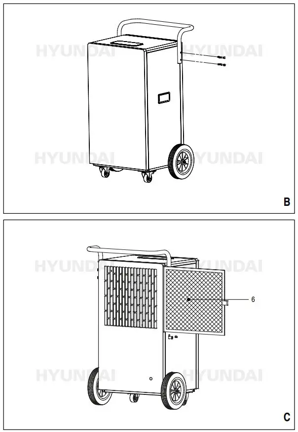 HYUNDAI 68509 Wifi Industrial Construction Dryer User Manual - Fig B,C