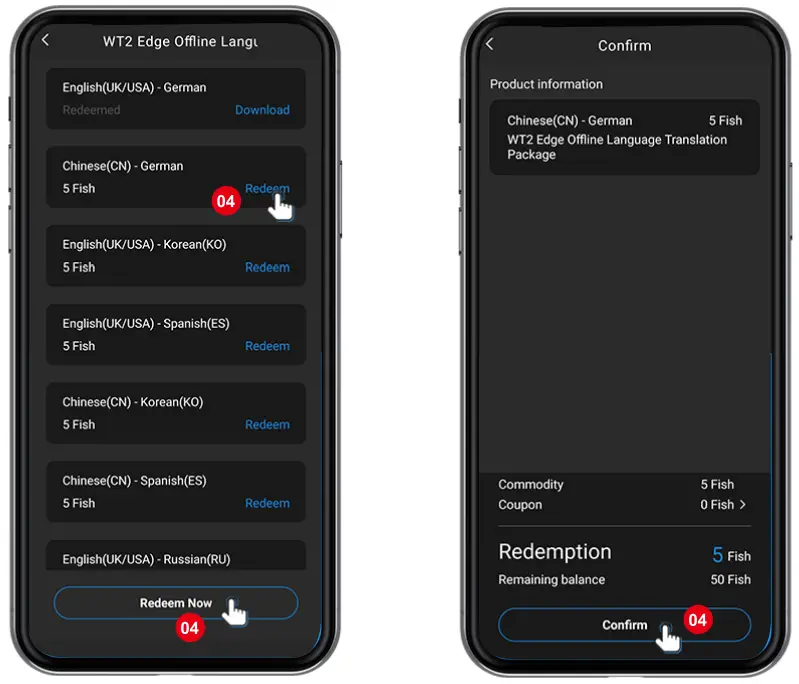 Timekettle B0B94RCYZJ WT2 Edge W3 Translator Device - language package 2